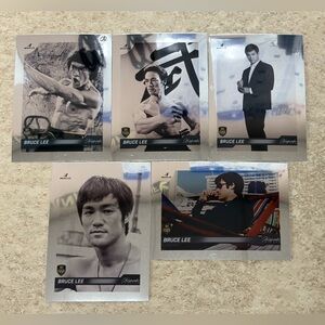 All 5 Bruce Lee Dragon 2024 Silver Chrome Refractor MMA Movie Cards BV $50